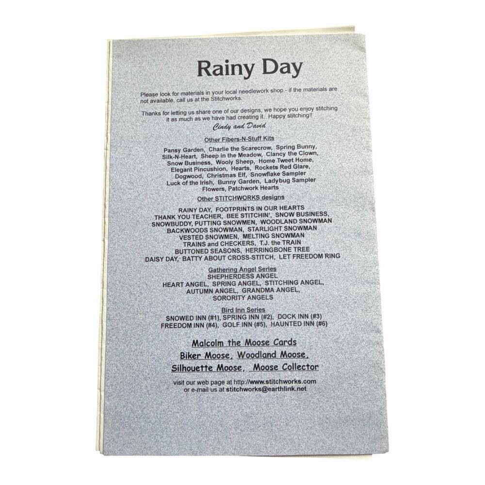 Vintage Cross Stitch Pattern & Kit Bundle Rainy Day Stitchworks Dimensions - Picture 4 of 14